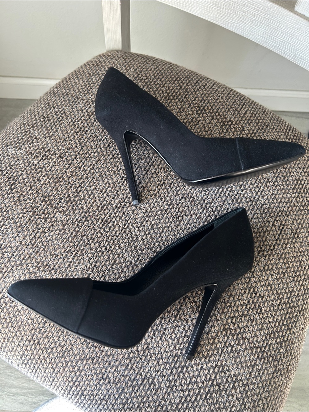 Giuseppe Zanotti Black Suede Pointed Toe Stiletto Pumps Size 37.5 Made in Italy - Picture 8 of 11